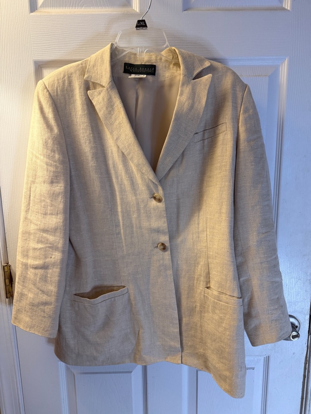 Harve Benard Cream Linen Blend Blazer